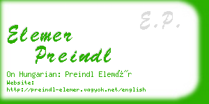 elemer preindl business card